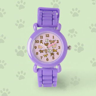 Reloj De Pulsera Perros de dibujos animados alegres para niños