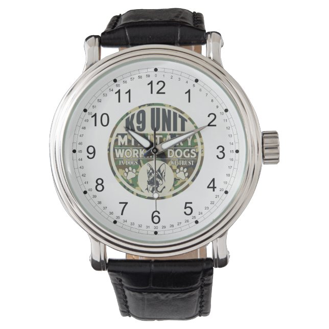 Reloj De Pulsera Perros de trabajo de unidad K9 militar (Anverso)