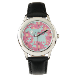 Reloj De Pulsera Perros, estrellas y flores