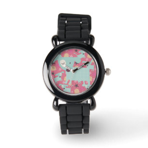 Reloj De Pulsera Perros, estrellas y flores