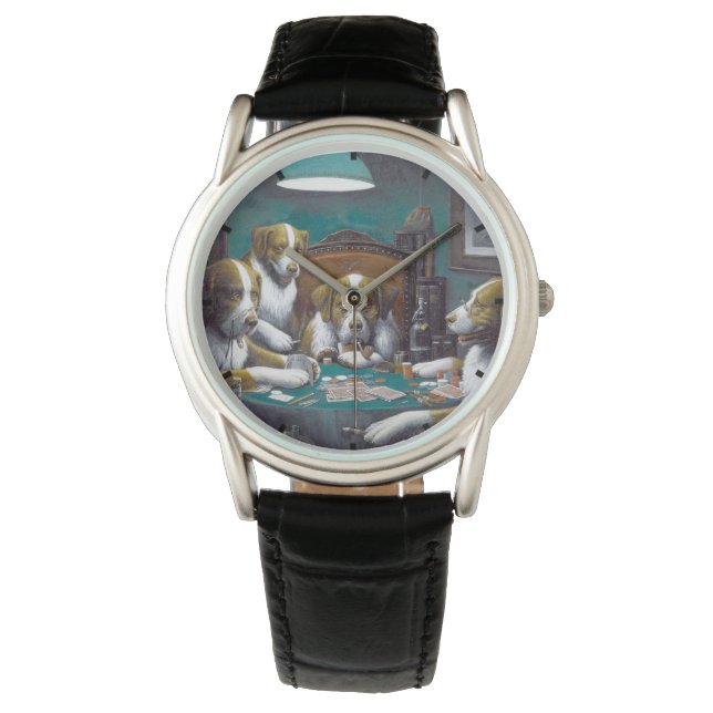 Reloj De Pulsera Perros jugando póquer Cassius Marcellus Coolidge 1 (Anverso)