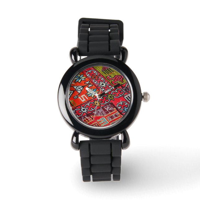 Reloj De Pulsera Persa Oriental, Patrón Turco, Alfombra (Anverso)