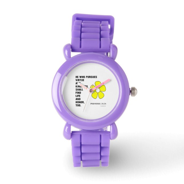 Reloj De Pulsera Perseguir la virtud amabilidad Proverbios 22:21 (Anverso)