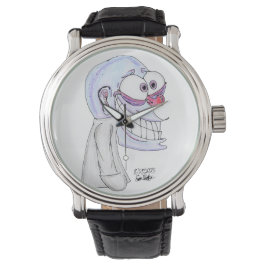 Reloj De Pulsera personaje azul sonriendo con abrigo