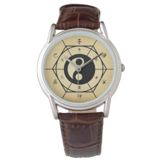 Reloj De Pulsera Personajes chinos marcan con Taichi Ying y Yang