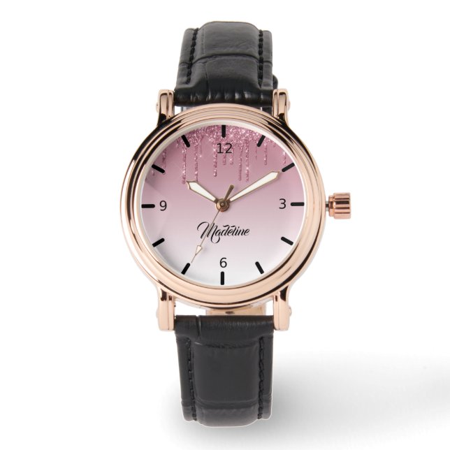 Reloj De Pulsera Personalice su propio Purpurina de goteo (Anverso)