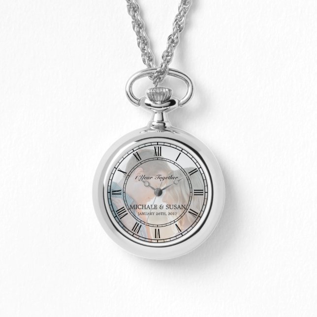 Reloj De Pulsera Personaliza a mujer Boda Aniversario (Tu Foto) (Anverso)