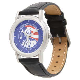 Reloj De Pulsera Personaliza Bandera Patriótica de EE. UU. Enfermer