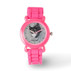 Reloj De Pulsera Personaliza el gatito negro de Tuxedo