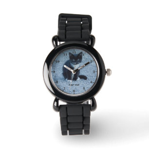 Reloj De Pulsera Personaliza el lindo gatito de Tuxedo