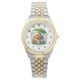 Reloj De Pulsera Personalizable de amantes de la rana cuta