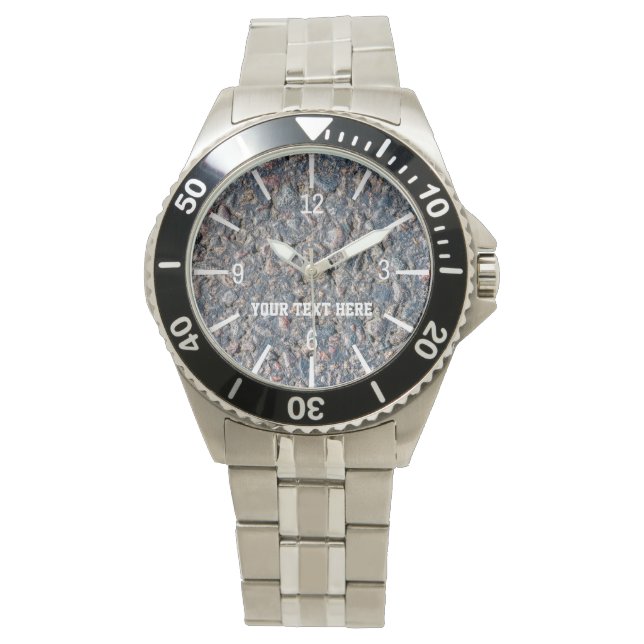 Reloj De Pulsera Personalizable de asfalto y guijarros (Anverso)