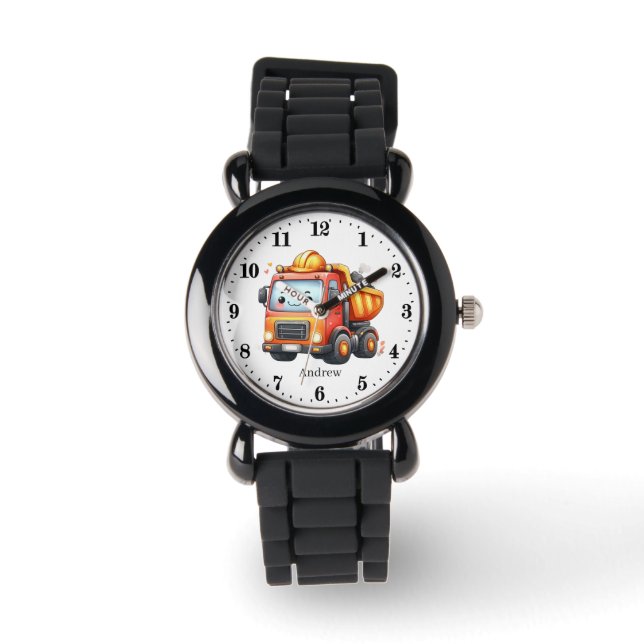 Reloj De Pulsera personalizable de camión de vertederos de construc (Anverso)