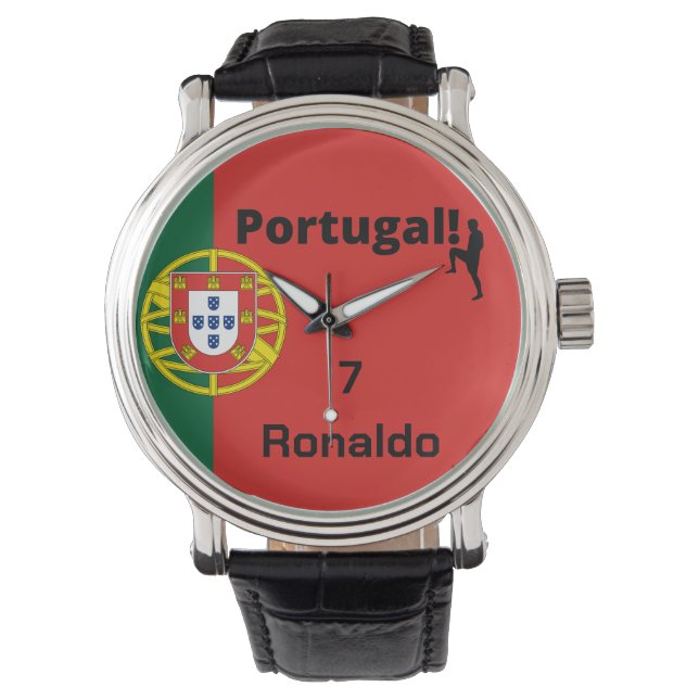 Reloj De Pulsera Personalizable de fútbol de Portugal (Anverso)