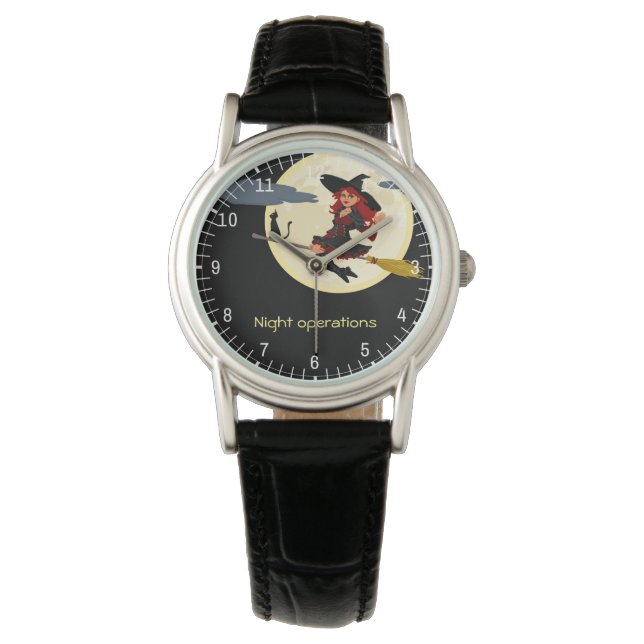 Reloj De Pulsera Personalizable divertido de operaciones nocturnas (Anverso)