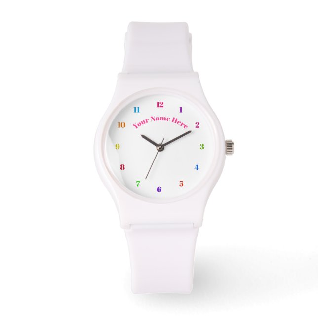 Reloj De Pulsera Personalizable - Elija sus fuentes / Añadir nombre (Anverso)