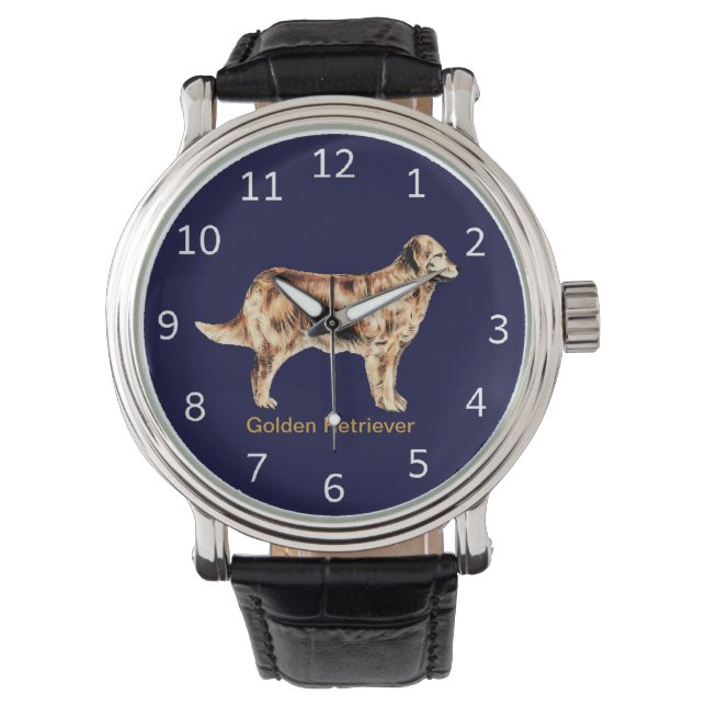 Reloj De Pulsera Personalizable Golden Retriever Dog Wrig Watch (Anverso)