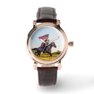Reloj De Pulsera Personalizable mira la bandera de Estados Unidos