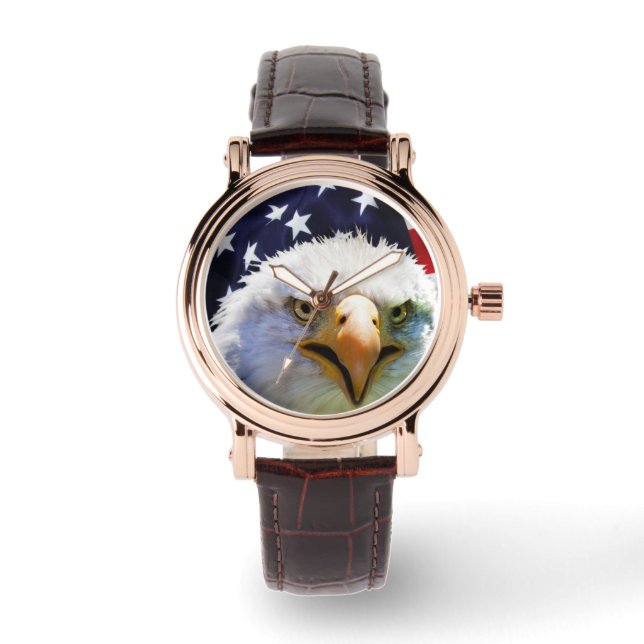 Reloj De Pulsera Personalizable mira la bandera de Estados Unidos (Anverso)