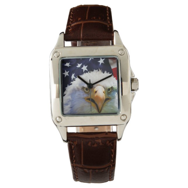 Reloj De Pulsera Personalizable mira la bandera de Estados Unidos (Anverso)