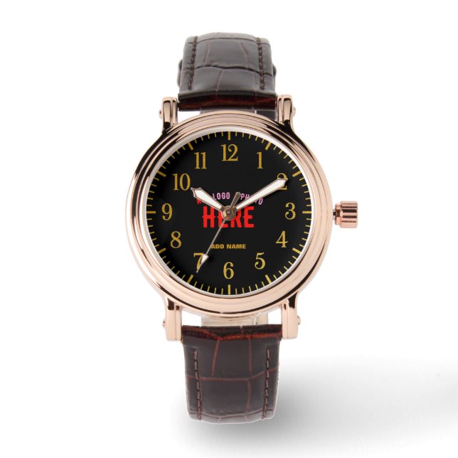 RELOJ DE PULSERA PERSONALIZABLE MODERNO ELEGANTE BROWN VERIFICADO M (Anverso)
