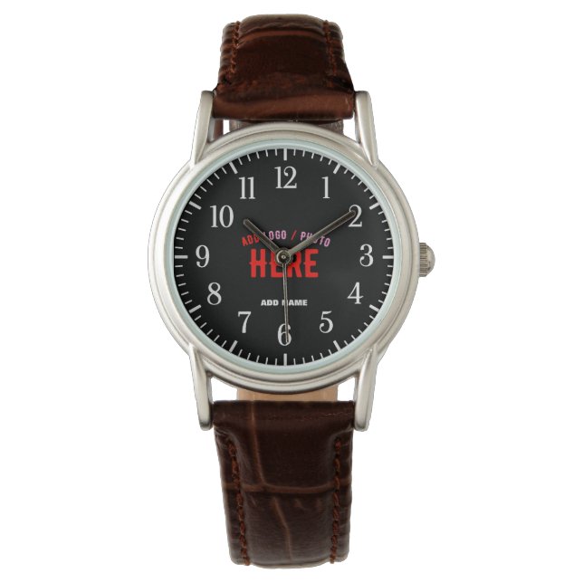 RELOJ DE PULSERA PERSONALIZABLE MODERNO ELEGANTE BROWN VERIFICADO M (Anverso)
