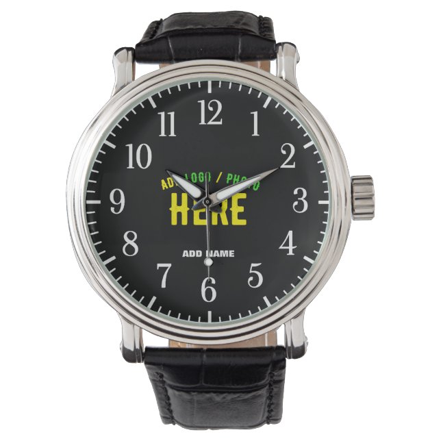 RELOJ DE PULSERA PERSONALIZABLE MODERNO ESTILO NEGRO VERIFICADO MAR (Anverso)