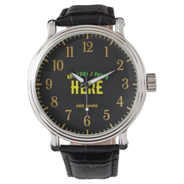 RELOJ DE PULSERA PERSONALIZABLE MODERNO ESTILO NEGRO VERIFICADO MAR (Anverso)