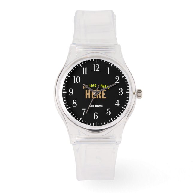 RELOJ DE PULSERA PERSONALIZABLE MODERNO ESTILO NEGRO VERIFICADO MAR (Anverso)