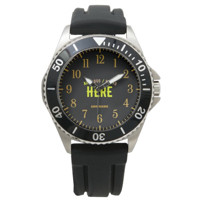RELOJ DE PULSERA PERSONALIZABLE MODERNO ESTILO NEGRO VERIFICADO MAR (Anverso)