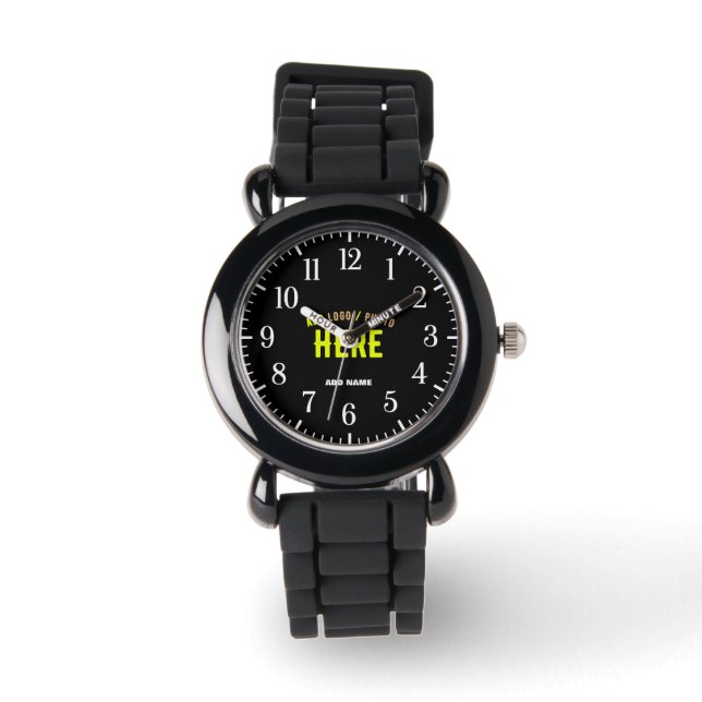 RELOJ DE PULSERA PERSONALIZABLE MODERNO ESTILO NEGRO VERIFICADO MAR (Anverso)