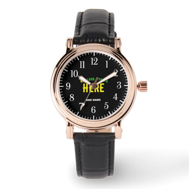 RELOJ DE PULSERA PERSONALIZABLE MODERNO ESTILO NEGRO VERIFICADO MAR (Anverso)