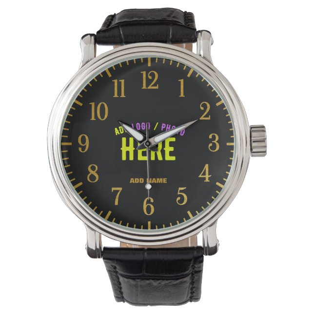 RELOJ DE PULSERA PERSONALIZABLE MODERNO ESTILO NEGRO VERIFICADO MAR (Anverso)