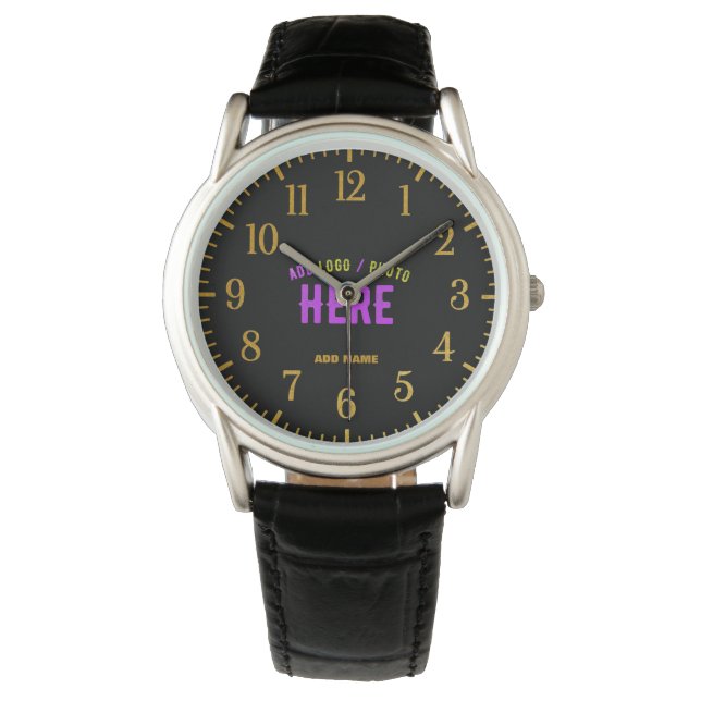 RELOJ DE PULSERA PERSONALIZABLE MODERNO ESTILO NEGRO VERIFICADO MAR (Anverso)