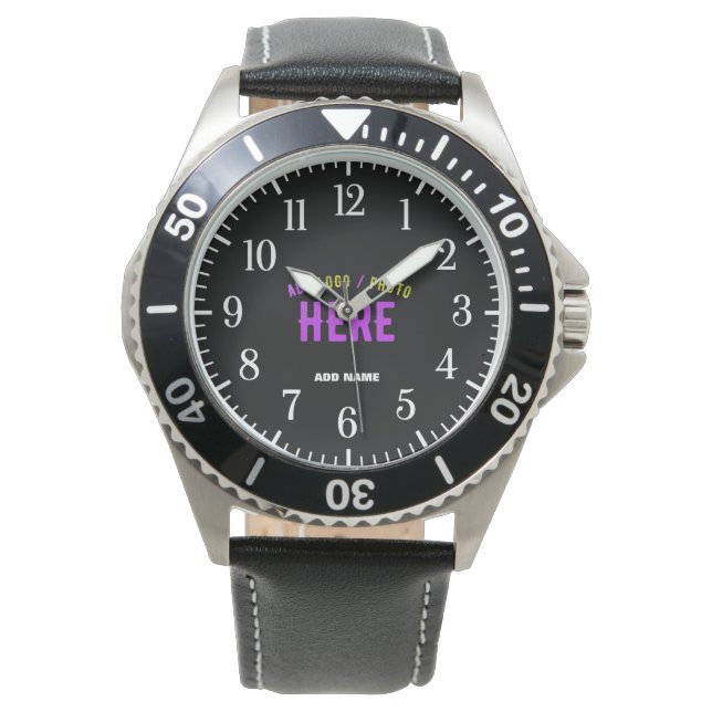 RELOJ DE PULSERA PERSONALIZABLE MODERNO ESTILO NEGRO VERIFICADO MAR (Anverso)