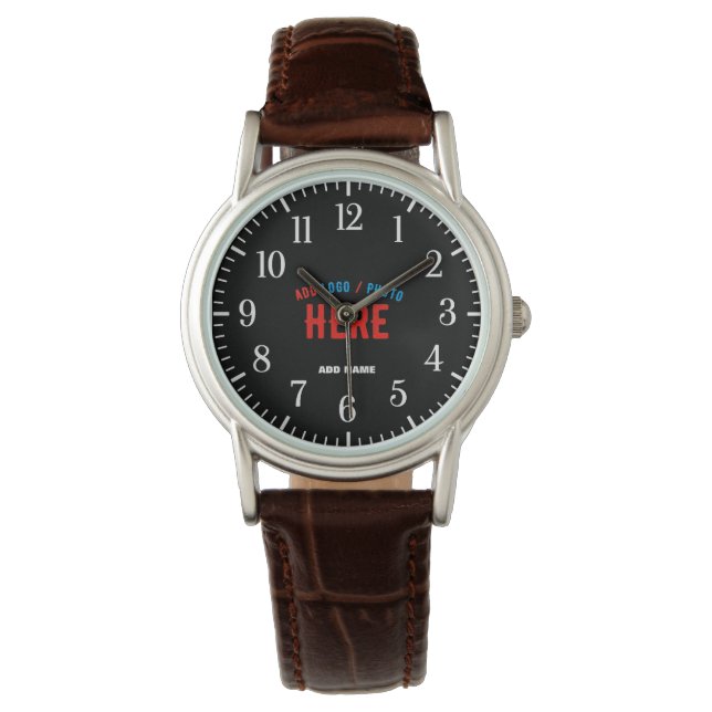 RELOJ DE PULSERA PERSONALIZABLE MODERNO ESTILO NEGRO VERIFICADO MAR (Anverso)