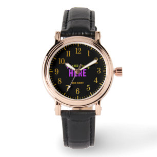RELOJ DE PULSERA PERSONALIZABLE MODERNO ESTILO NEGRO VERIFICADO MAR