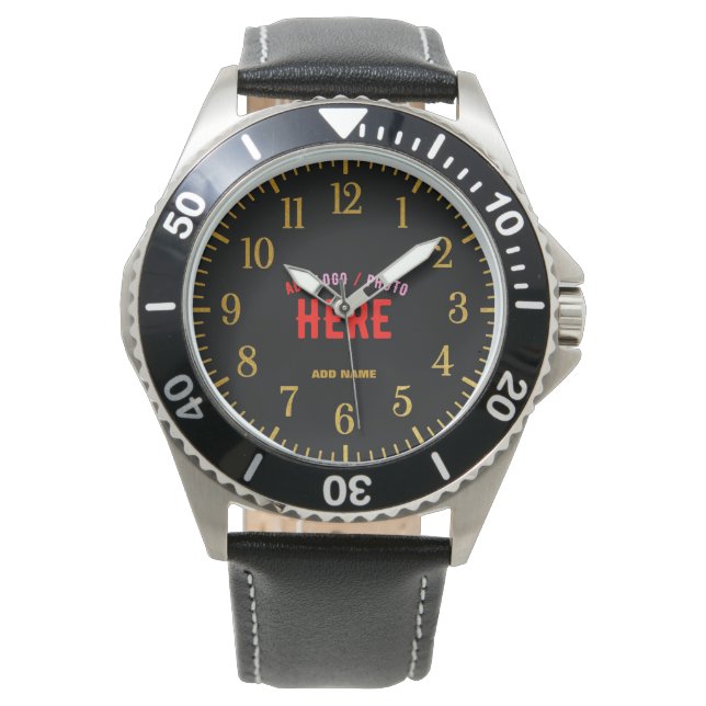 RELOJ DE PULSERA PERSONALIZABLE MODERNO ESTILO NEGRO VERIFICADO MAR (Anverso)