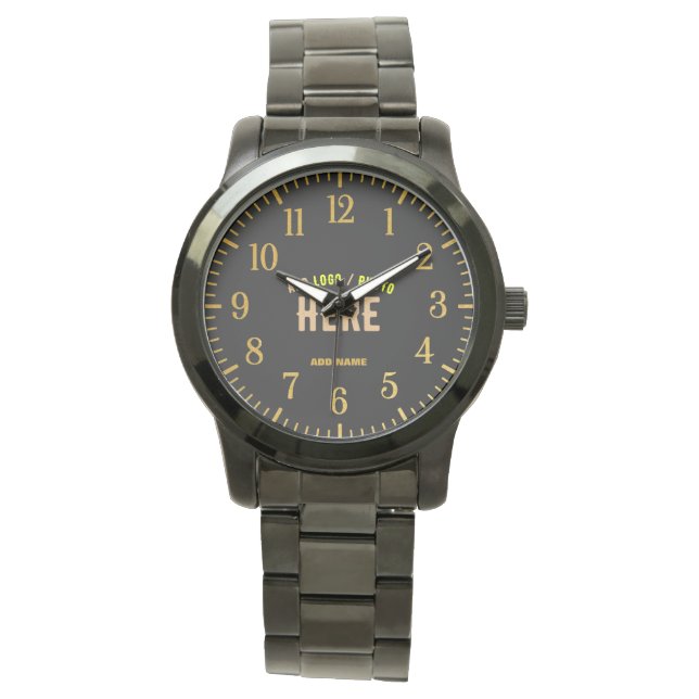 RELOJ DE PULSERA PERSONALIZABLE MODERNO ESTILO NEGRO VERIFICADO MAR (Anverso)