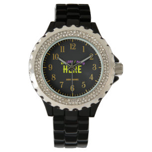 RELOJ DE PULSERA PERSONALIZABLE MODERNO ESTILO NEGRO VERIFICADO MAR