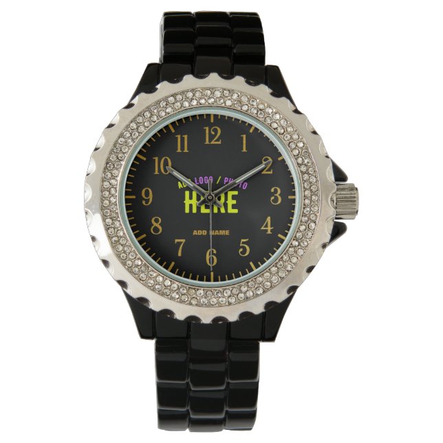 RELOJ DE PULSERA PERSONALIZABLE MODERNO ESTILO NEGRO VERIFICADO MAR (Anverso)