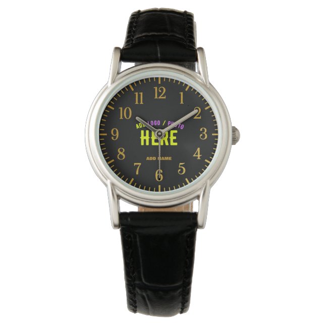 RELOJ DE PULSERA PERSONALIZABLE MODERNO ESTILO NEGRO VERIFICADO MAR (Anverso)