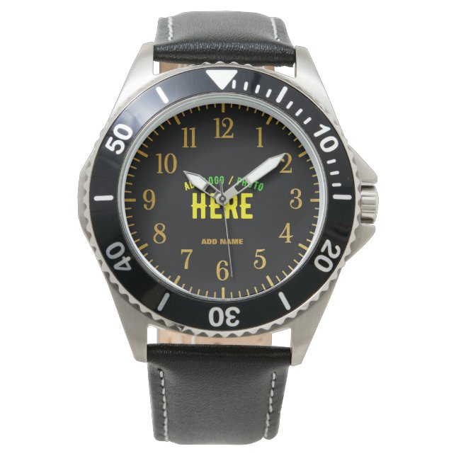RELOJ DE PULSERA PERSONALIZABLE MODERNO ESTILO NEGRO VERIFICADO MAR (Anverso)