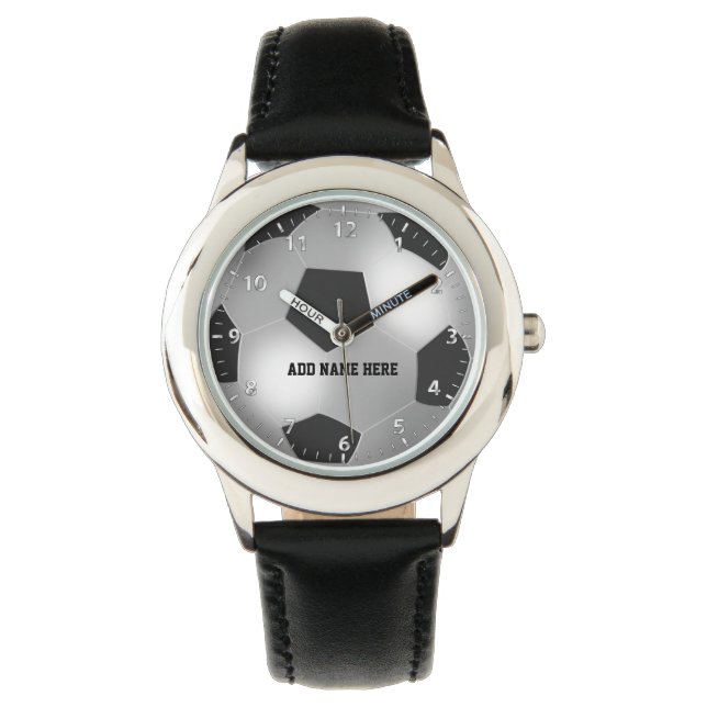Reloj De Pulsera Personalizable Silver Soccer Ball (Anverso)