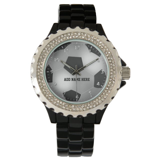 Reloj De Pulsera Personalizable Silver Soccer Ball (Anverso)