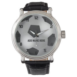 Reloj De Pulsera Personalizable Silver Soccer Ball