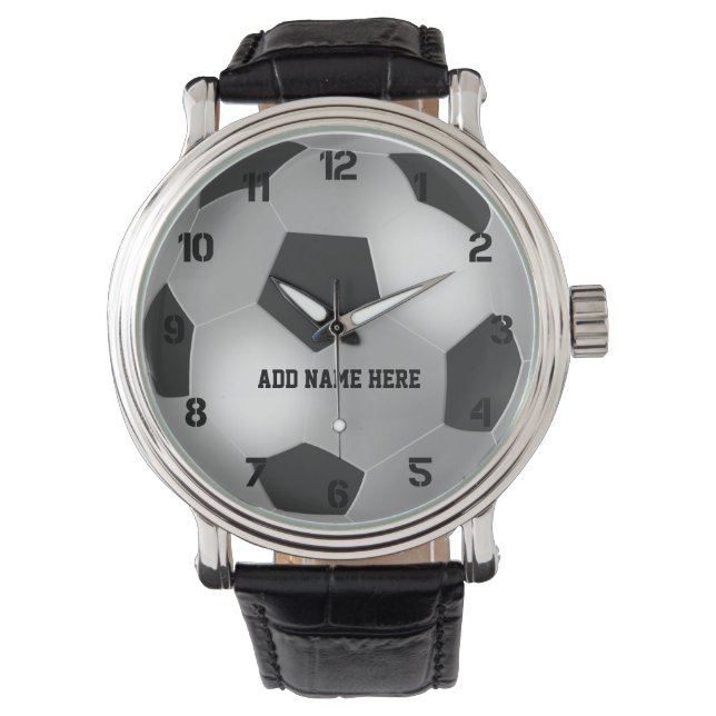 Reloj De Pulsera Personalizable Silver Soccer Ball (Anverso)