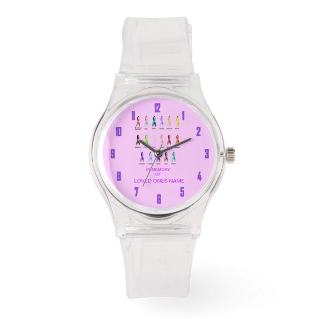 RELOJ DE PULSERA PERSONALIZACIÓN DE LA CONCIENCIA DEL CÁNCER (Anverso)