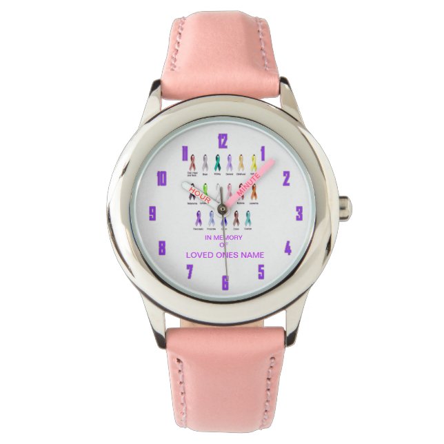 RELOJ DE PULSERA PERSONALIZACIÓN DE LA CONCIENCIA SOBRE EL CÁNCER (Anverso)
