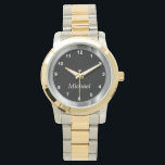Reloj De Pulsera Personalización de números blancos y negros con cl<br><div class="desc">Reloj. Personalízalo a tu gusto. Haga clic en TI PERSONALIZAR para cambiar o agregar su propio texto. VER MÁS DISEÑOS EN: www.zazzle.com/designsbydonnasiggy* (WATCHES) diseño original de Donna Siegrist © 2014. El Asterisk al final de la dirección web ayudará a ganar más dinero para el artista sin costo adicional para el...</div>